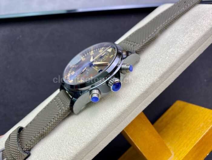 ZF Factory IWC Pilot Chronograph Top Gun Miramar IW389002 44mm Ceramic Textile Strap Arabic Numerals 8 Super Clone Watch,Clean Factory Watch