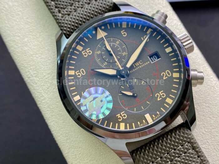 ZF Factory IWC Pilot Chronograph Top Gun Miramar IW389002 44mm Ceramic Textile Strap Arabic Numerals G 1 Super Clone Watch,Clean Factory Watch