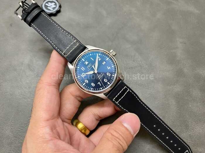 ZF Factory IWC Pilot Mark XX IW328201 40mm Steel Leather Strap Blue Arabic Numerals Dial 3 Super Clone Watch,Clean Factory Watch