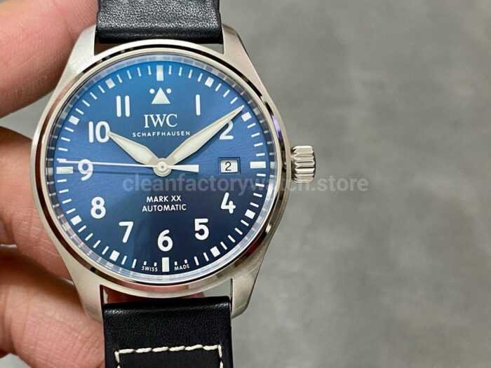 ZF Factory IWC Pilot Mark XX IW328201 40mm Steel Leather Strap Blue Arabic Numerals Dial 5 Super Clone Watch,Clean Factory Watch