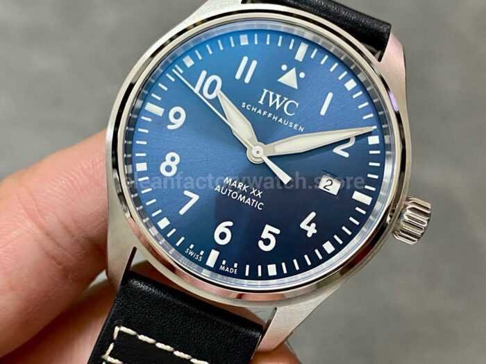 ZF Factory IWC Pilot Mark XX IW328201 40mm Steel Leather Strap Blue Arabic Numerals Dial 6 Super Clone Watch,Clean Factory Watch