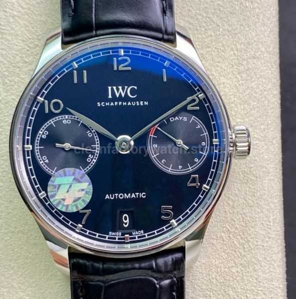ZF Factory IWC Portuguese Automatic IW500109 42mm Steel Leather Strap Arabic Numerals Black Dial