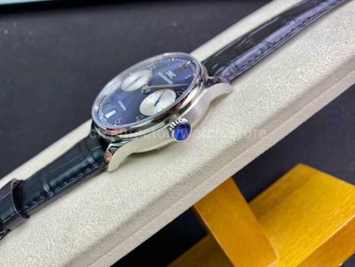 ZF Factory IWC Portuguese Automatic IW500112 42mm Steel Leather Strap White Eyes Arabic Numerals Blue Dial - Image 6