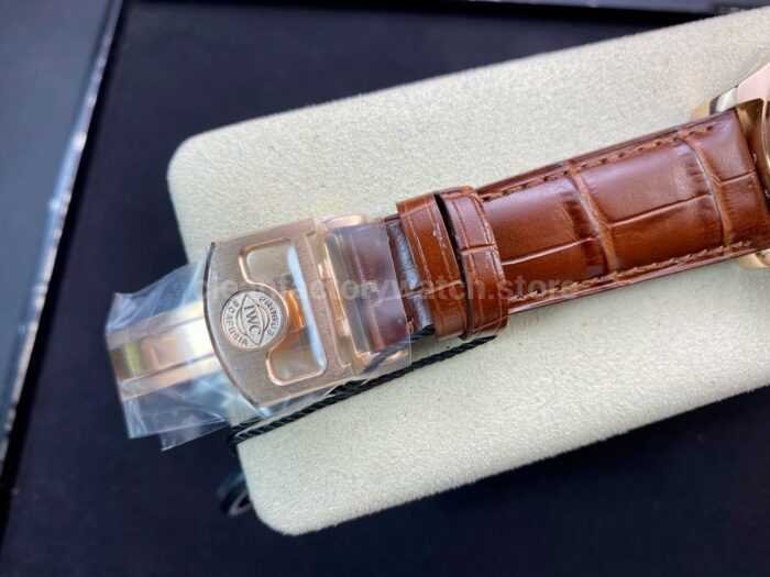 ZF Factory IWC Portuguese Automatic IW500702 42mm Rose Gold Leather Strap Arabic Numerals Grey Dial 6 Super Clone Watch,Clean Factory Watch