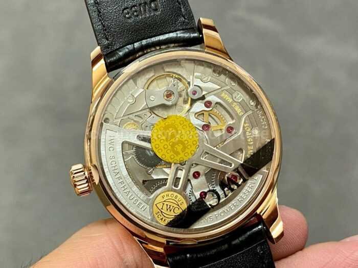ZF Factory IWC Portuguese Automatic IW500702 42mm Rose Gold Leather Strap Silver Arabic Numerals Dial 3 Super Clone Watch,Clean Factory Watch