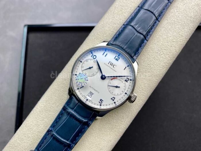 ZF Factory IWC Portuguese Automatic IW500705 42mm Steel Leather Strap Silver Arabic Numerals Dial - Image 4