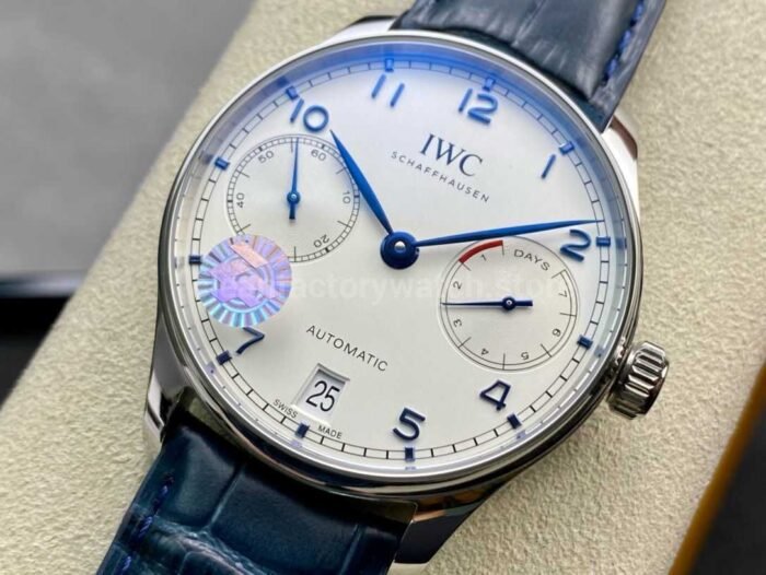 ZF Factory IWC Portuguese Automatic IW500705 42mm Steel Leather Strap Silver Arabic Numerals Dial - Image 3