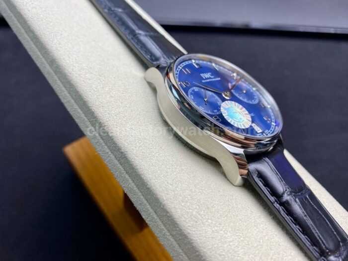 ZF Factory IWC Portuguese Automatic IW500710 42mm Steel Leather Strap Arabic Numerals Blue Dial 4 Super Clone Watch,Clean Factory Watch