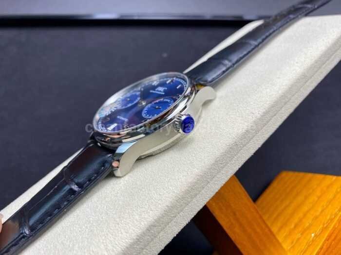 ZF Factory IWC Portuguese Automatic IW500710 42mm Steel Leather Strap Arabic Numerals Blue Dial 6 Super Clone Watch,Clean Factory Watch