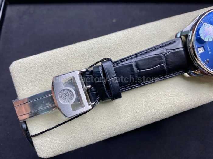 ZF Factory IWC Portuguese Automatic IW500710 42mm Steel Leather Strap Arabic Numerals Blue Dial 7 Super Clone Watch,Clean Factory Watch