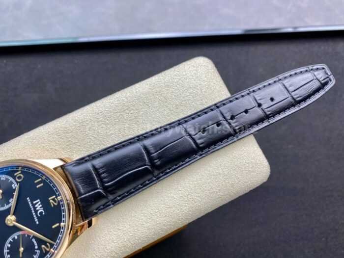 ZF Factory IWC Portuguese Automatic IW500713 42mm Rose Gold Leather Strap Arabic Numerals Blue Dial 2 Super Clone Watch,Clean Factory Watch
