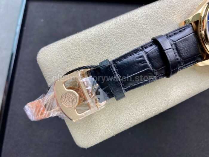 ZF Factory IWC Portuguese Automatic IW500713 42mm Rose Gold Leather Strap Arabic Numerals Blue Dial 4 Super Clone Watch,Clean Factory Watch