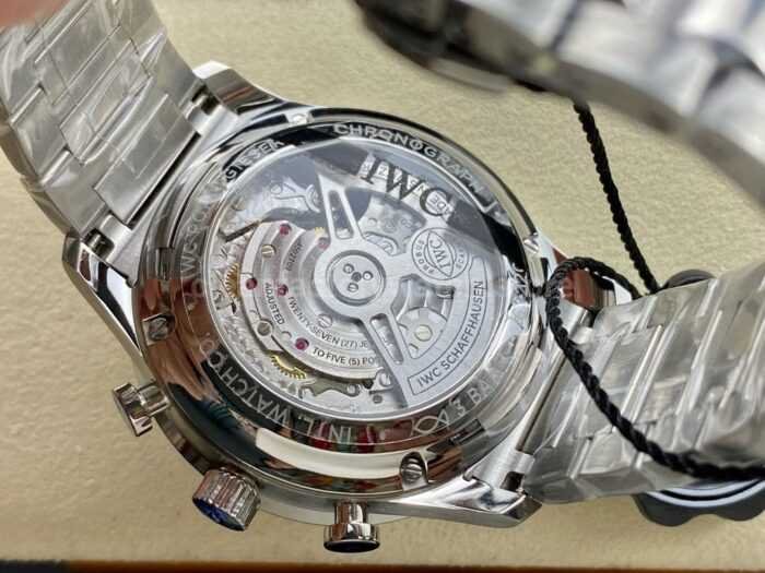ZF Factory IWC Portuguese Chronograph IW371615 41mm Steel Leather Strap Green Dial 3 Super Clone Watch,Clean Factory Watch