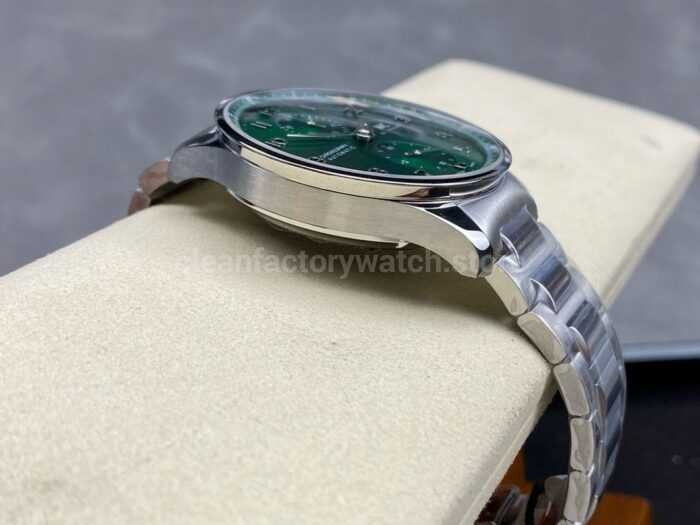 ZF Factory IWC Portuguese Chronograph IW371615 41mm Steel Leather Strap Green Dial 7 Super Clone Watch,Clean Factory Watch