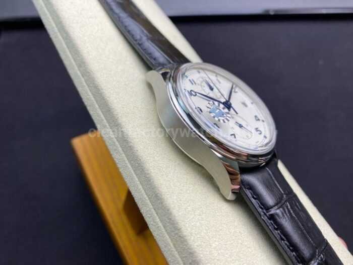 ZF Factory IWC Portuguese Chronograph IW390302 Steel Leather Strap Arabic Numerals Silver Dial 6 Super Clone Watch,Clean Factory Watch