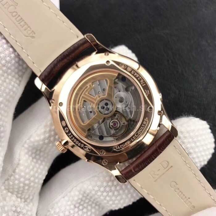 ZF Factory Jaeger LeCoultre Master Ultra Thin Moon 1252520 39mm Rose gold Leather Strap Silver Dia 8 Super Clone Watch,Clean Factory Watch