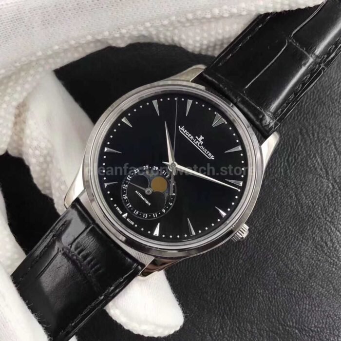 ZF Factory Jaeger-LeCoultre Master Ultra Thin Moon Q1368470 39mm Steel Leather Strap Black Dial - Image 3
