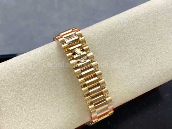 8+ Factory Counterweight Rolex Day-Date 128348RBR-0042 36mm Diamond Bezel Full Yellow Gold Roman Numerals White Dial - Image 8