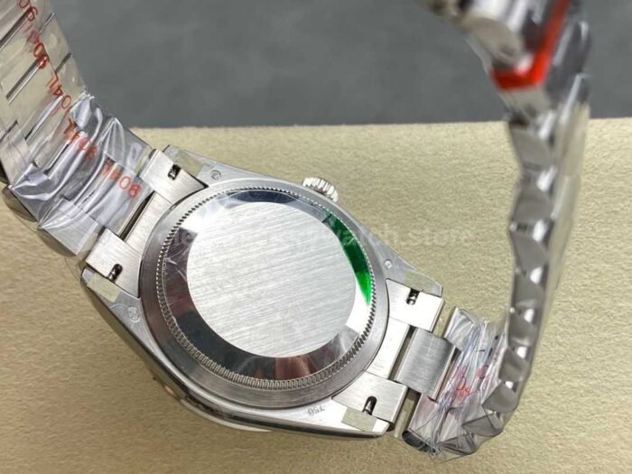8+ Factory Counterweight Rolex Day-Date 128349RBR-0025 36mm Diamond Bezel Full White Gold Roman Numerals White Dial - Image 7