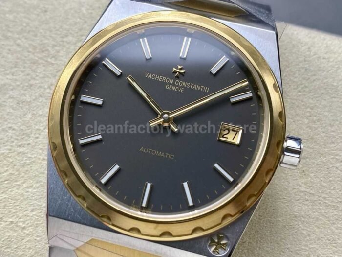 8+ Factory Vacheron Constantin Historiques 222 37mm Half Yellow Gold Grey Dial - Image 3