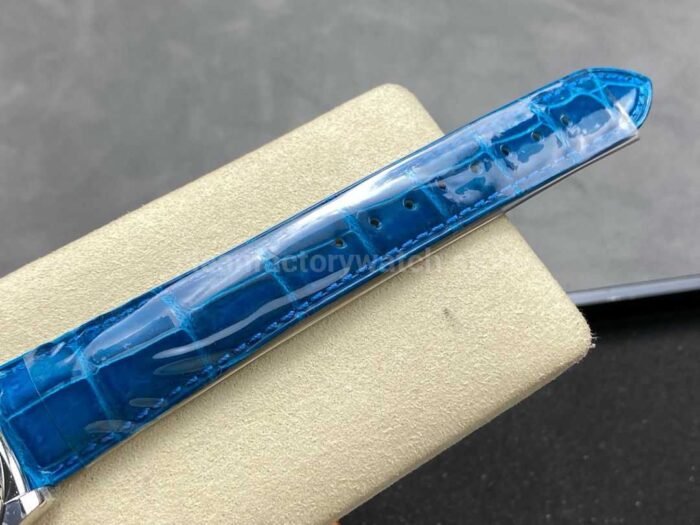 8+ Factory counterweight Rolex Day-Date 36mm 128236-0008 White Gold Crocodile Leather Strap Roman Numerals Ice Blue Dial - Image 9