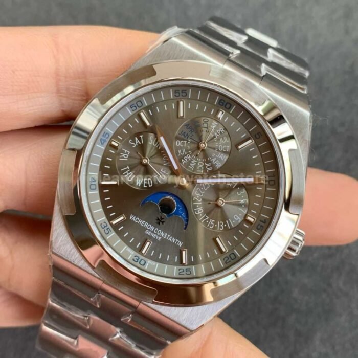 8F Factory Vacheron Constantin Overseas 4300V Perpetual Calendar 41.5mm Full Steel Grey Dial - Image 3