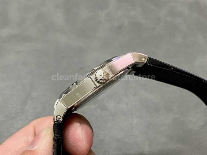 8F Factory Vacheron Constantin Overseas 47040/B01A-9094 42mm Steel Leather Strap Black Arabic numerals Dial - Image 6