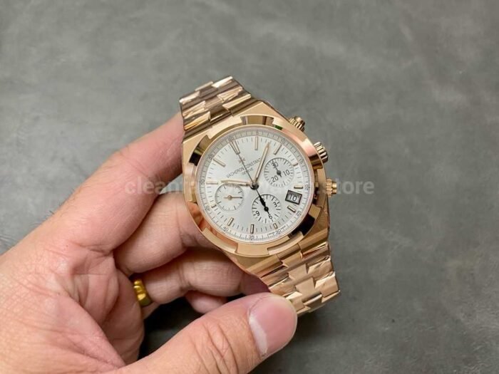 8F Factory Vacheron Constantin Overseas Chronograph 5500V/000R-B074 42.5mm Full Rose Gold Silver Dial - Image 4