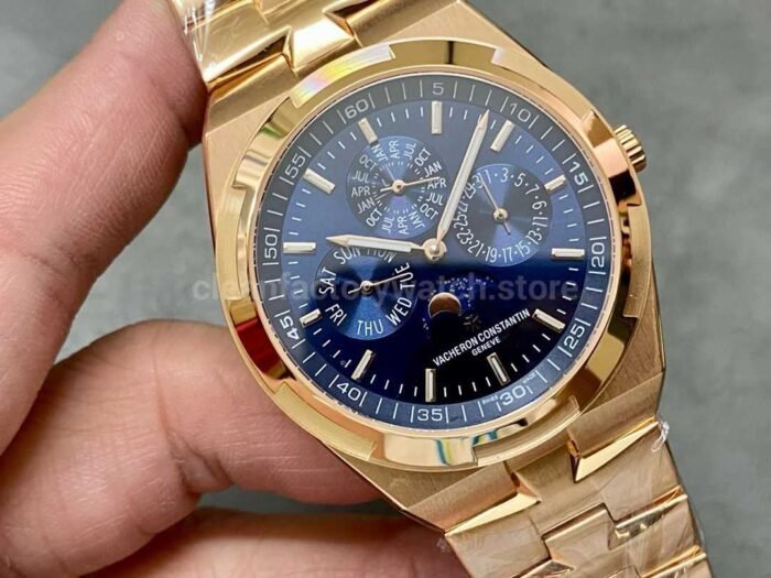 8F Factory Vacheron Constantin Overseas Perpetual Calendar 4300V/120R-B509 41.5mm Full Rose Gold Blue Dial - Image 2