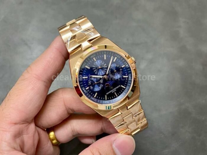 8F Factory Vacheron Constantin Overseas Perpetual Calendar 4300V/120R-B509 41.5mm Full Rose Gold Blue Dial - Image 4