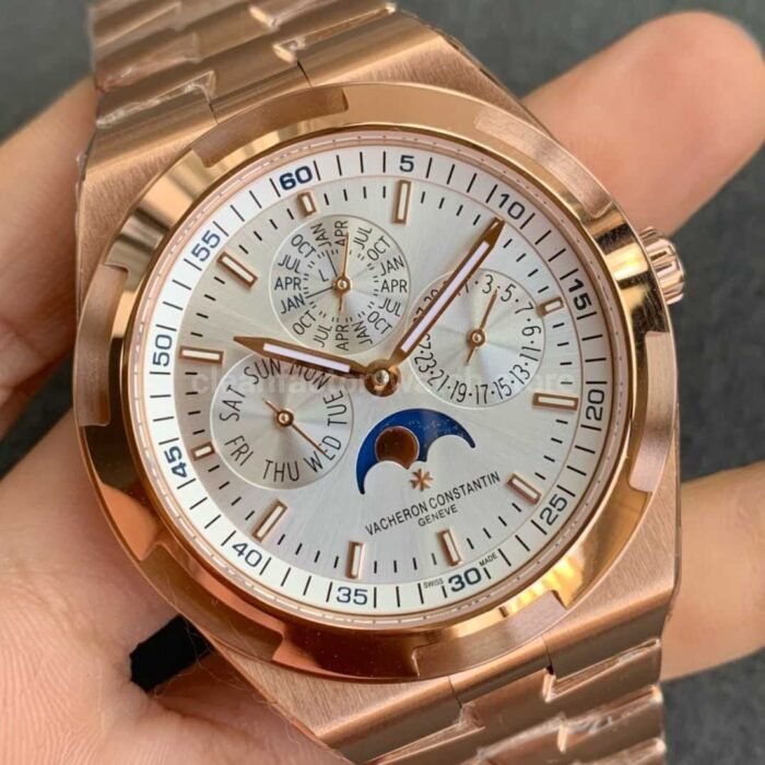 8F Factory Vacheron Constantin Overseas Perpetual Calendar 4300V/220R-B064 41.5mm Full Rose Gold Silver Dial - Image 2