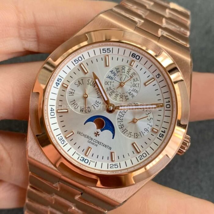 8F Factory Vacheron Constantin Overseas Perpetual Calendar 4300V/220R-B064 41.5mm Full Rose Gold Silver Dial - Image 3