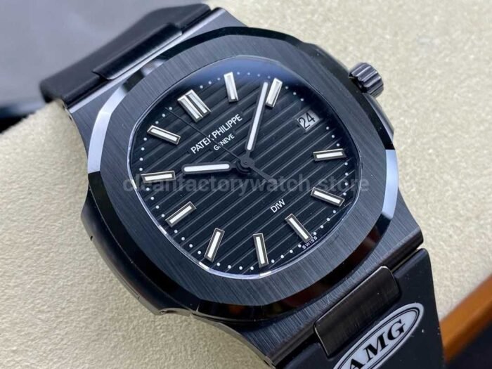 AMG Factory Customer Made Patek Philippe Nautilus PP5711 40mm Ceramics Black Rubber Strap Black Dial - Image 2