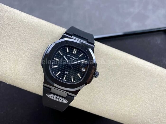 AMG Factory Customer Made Patek Philippe Nautilus PP5711 40mm Ceramics Black Rubber Strap Black Dial - Image 4