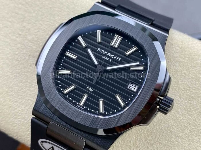 AMG Factory Customer Made Patek Philippe Nautilus PP5711 40mm Ceramics Black Rubber Strap Black Dial - Image 3