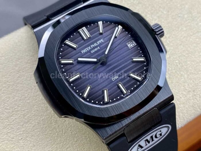 AMG Factory Customer Made Patek Philippe Nautilus PP5711 40mm Ceramics Black Rubber Strap Grey Dial - Image 2