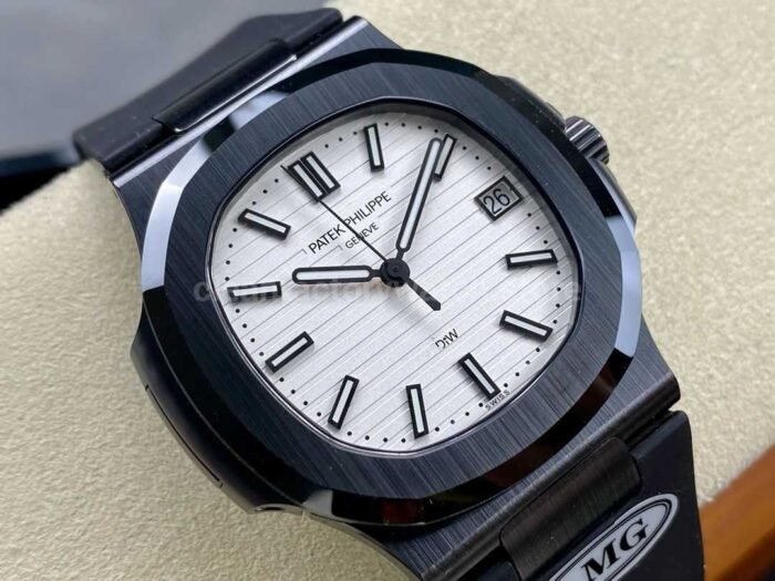 AMG Factory Customer Made Patek Philippe Nautilus PP5711 40mm Ceramics Black Rubber Strap White Dial - Image 2