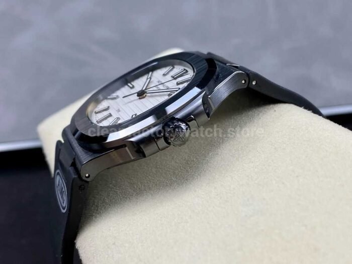 AMG Factory Customer Made Patek Philippe Nautilus PP5711 40mm Ceramics Black Rubber Strap White Dial - Image 6