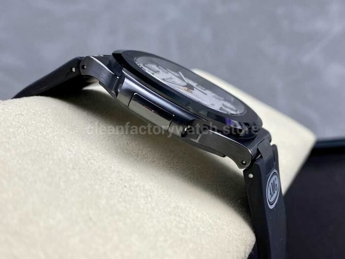 AMG Factory Customer Made Patek Philippe Nautilus PP5711 40mm Ceramics Black Rubber Strap White Dial - Image 5