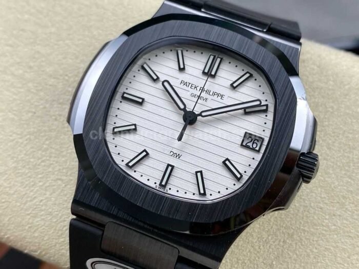 AMG Factory Customer Made Patek Philippe Nautilus PP5711 40mm Ceramics Black Rubber Strap White Dial - Image 3
