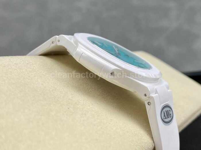 AMG Factory Customer Made Patek Philippe Nautilus PP5711 40mm Ceramics White Rubber Strap Sky Blue Dial - Image 5