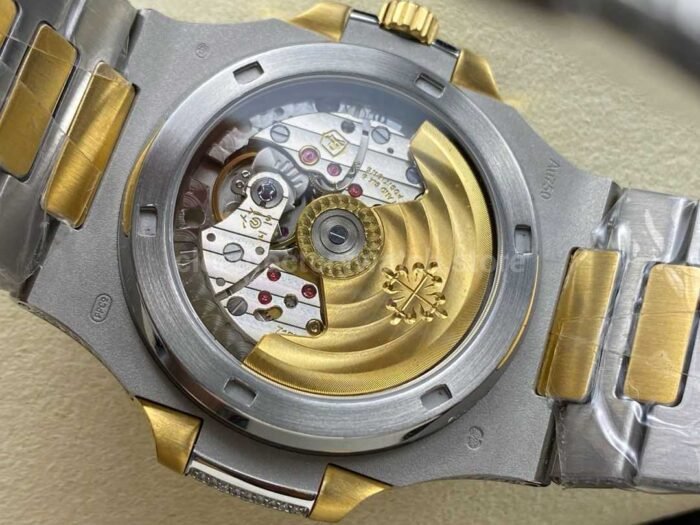 AMG Factory Patek Philippe Nautilus PP5711 40mm Small Diamond Bezel Half Yellow Gold Diamond Baguette Diamond Gold Dial - Image 8