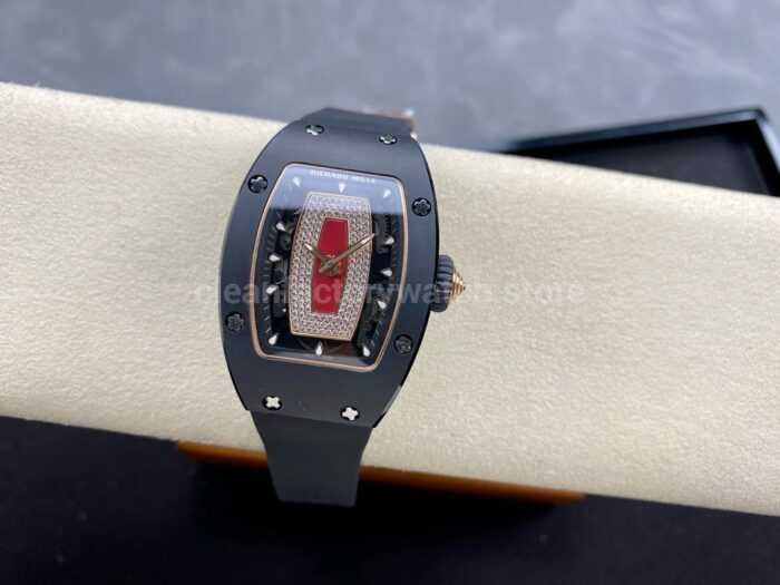 BBA Factory Richard Mille RM07 31.4mm TitaniumCarbon Fiber Black Rubber Strap Skeletonized Black D 1 Super Clone Watch,Clean Factory Watch