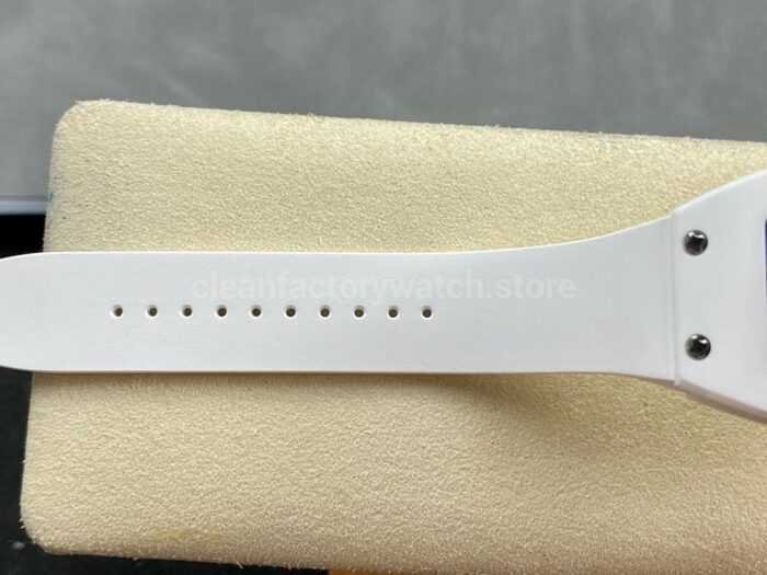 BBA Factory Richard Mille RM07 31.4mm TitaniumCarbon Fiber White Rubber Strap Skeletonized Blue D 4 Super Clone Watch,Clean Factory Watch