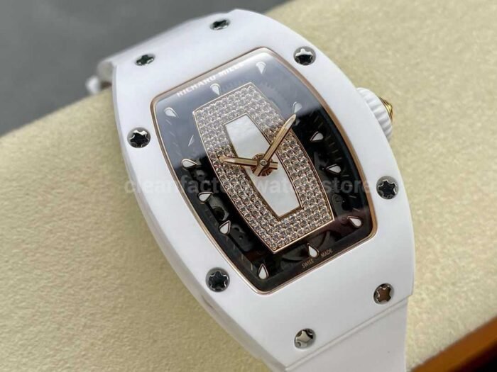 BBA Factory Richard Mille RM07 31.4mm Titanium&Carbon Fiber White Rubber Strap Skeletonized Dial - Image 2