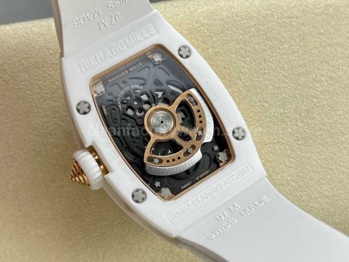 BBA Factory Richard Mille RM07 31.4mm Titanium&Carbon Fiber White Rubber Strap Skeletonized Dial - Image 7