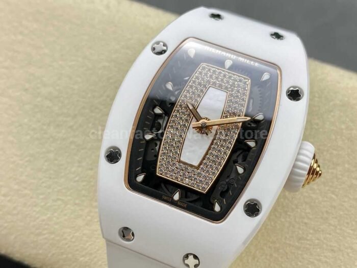 BBA Factory Richard Mille RM07 31.4mm Titanium&Carbon Fiber White Rubber Strap Skeletonized Dial - Image 3