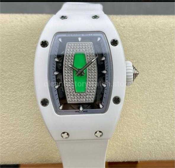 BBA Factory Richard Mille RM07 31.4mm Titanium&Carbon Fiber White Rubber Strap Skeletonized Grey Dial