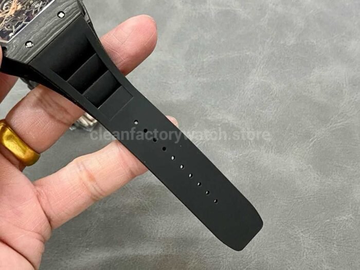 BBR Factory Richard Mille RM055 Black Carbon Fiber Black Rubber Strap Rose Gold Skeletonized Dial - Image 9