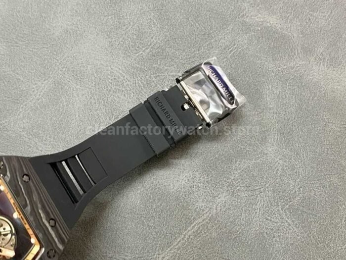BBR Factory Richard Mille RM055 Black Carbon Fiber Black Rubber Strap Rose Gold Skeletonized Dial - Image 8